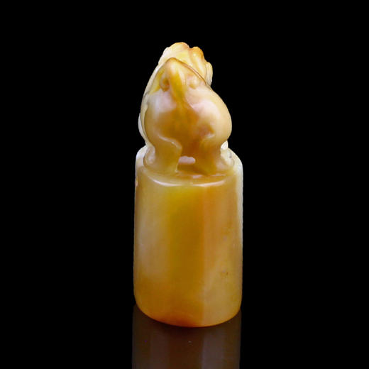 孤品014181:老挝石北部黄貔貅钮椭圆章-2.8*1.7*4.1cm 商品图3