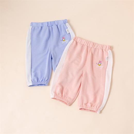迪士尼童装 女童撞色七分裤夏季新款时尚休闲裤女宝宽松束脚裤 商品图1