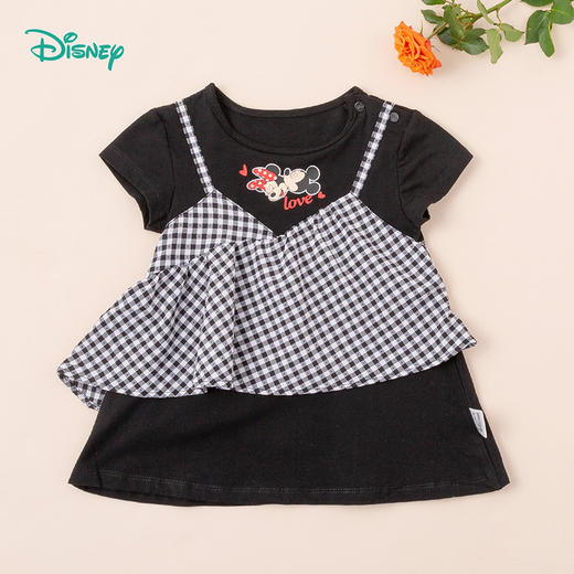 【商场同款】迪士尼童装 女童假两件短袖连衣裙夏季吊带拼接裙子女 商品图6