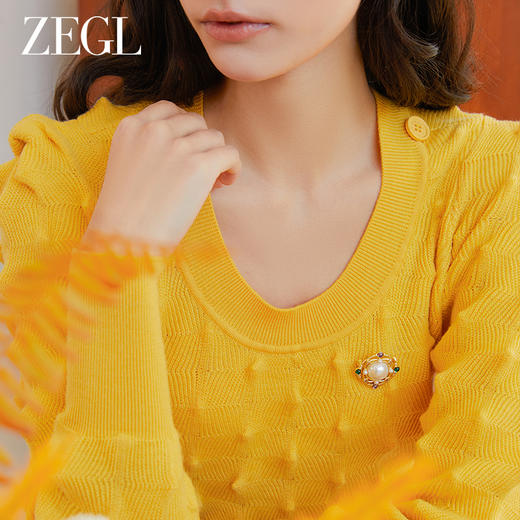 ZEGL设计师罗马假日系列人造珍珠胸针女设计感小众复古小香风配饰 商品图4