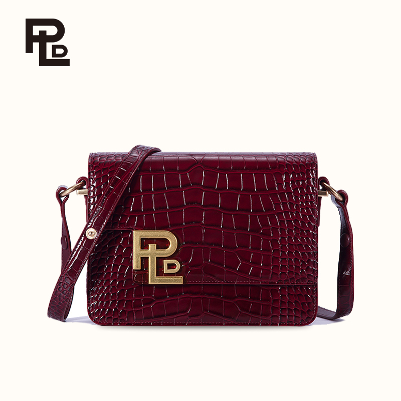 保兰德PLD东方雅奢留白系列鳄鱼纹腋下单肩斜挎小方包通勤必备女包