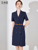 收腰连衣裙女2023新款夏季薄款西装裙高端气质休闲职业工作服裙子 商品缩略图1
