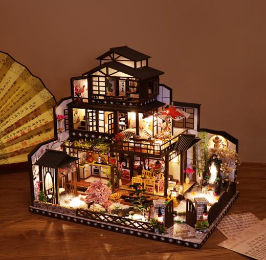 【儿童玩具】弘达新款DIY小屋古都望月创意复古日式手工拼装建筑模型别墅玩具 商品图2