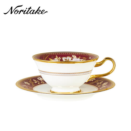 Noritake则武 SUBLIME日式花鸟图奢华骨瓷咖啡杯24K金红茶杯送礼 商品图0