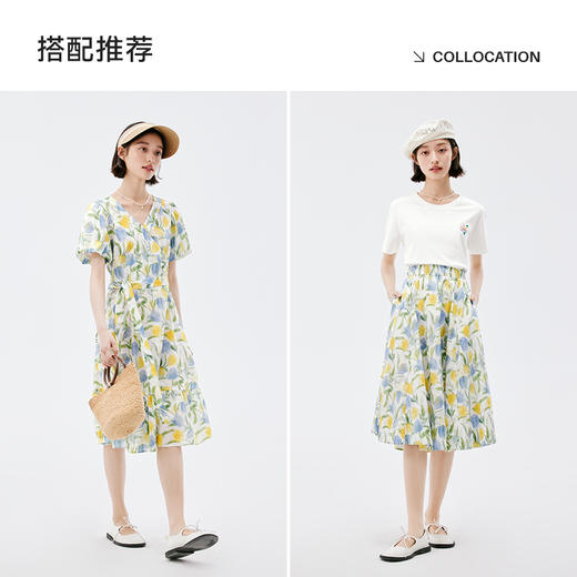 【严选】诗凡黎夏法式大花卉围裹式茶歇裙7E4390911 商品图4