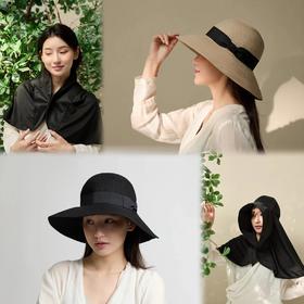 日本正品 23年新款 UVCUT防晒帽 99%抗UV 超宽帽檐2款 防晒袖套面罩