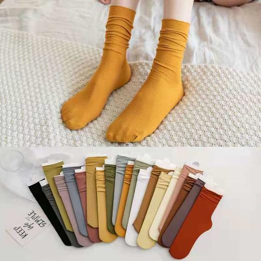 【颜色随机】堆堆袜女薄款 冰冰袜薄夏天袜子女网红冰丝长袜夏季1双 黑色白色等颜色随机 商品图2