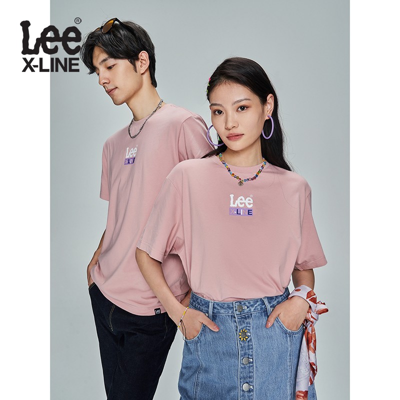 LeeXLINE23春夏新品舒适版型印花多色男女同款短袖T恤LUT0054714LE00FA03953