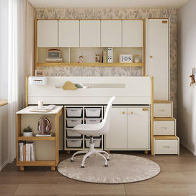 喜梦宝小屋儿童床带书桌收纳储物多功能半高床书柜床衣柜床冰雪小屋系列