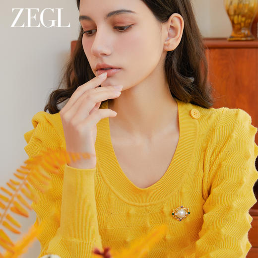 ZEGL设计师罗马假日系列人造珍珠胸针女设计感小众复古小香风配饰 商品图2