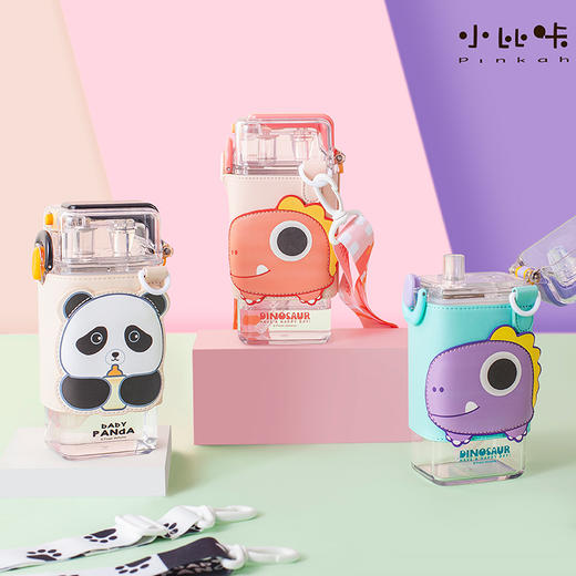 小比咔方形儿童水杯带吸管夏季男上学专用迪士尼双饮水壶女孩便携（TMY-4508） 商品图0
