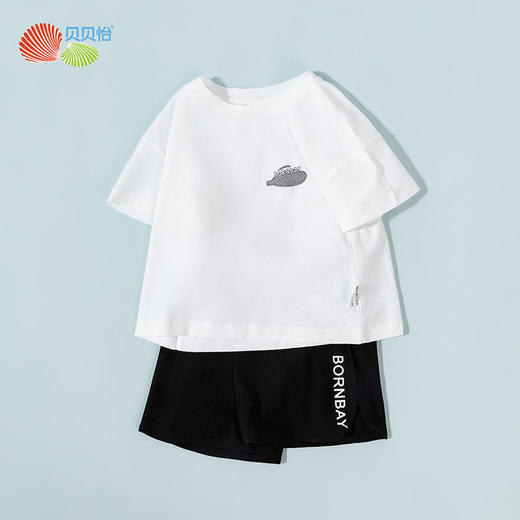 贝贝怡童装男宝短袖套装新款帅气男童衣服短袖短裤帅气套装夏季222T2468
 商品图3