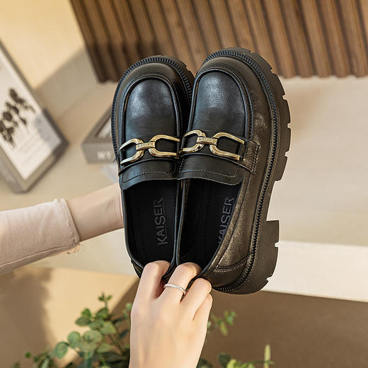 意大利KAISER凯撒羊皮厚底乐福鞋，羊皮鞋面，小众百搭 商品图2