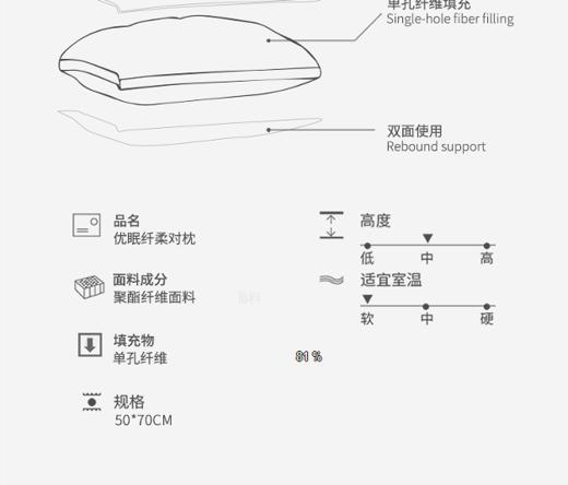 梦洁优眠纤柔对枕1010389629AN039 商品图8