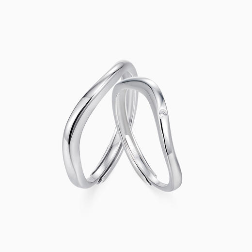 卡蒂罗初心情侣对戒纯银戒指一对男女款小众520情人节礼物送女友 商品图0