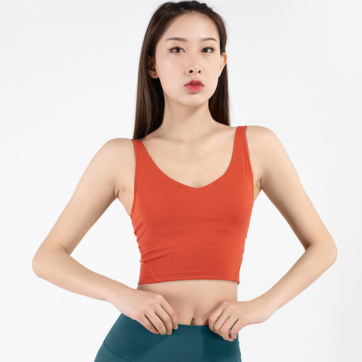 跃牌【缔结伽缘系列】SPR抽条罗纹新款美背瑜伽文胸高阶裸感塑型运动无T线防卷边瑜伽裤瑜伽裤DT376（可拆胸垫）+DL378 商品图2