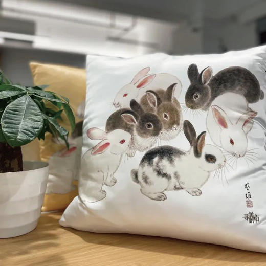 方楚雄兔子系列抱枕（黄色/白色）双色可选【现货包邮】 商品图2