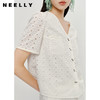 NEELLY纳俪商场同款夏季新款气质V领短袖衬衫女阔腿短裤时尚套装N23051Z01140 商品缩略图2