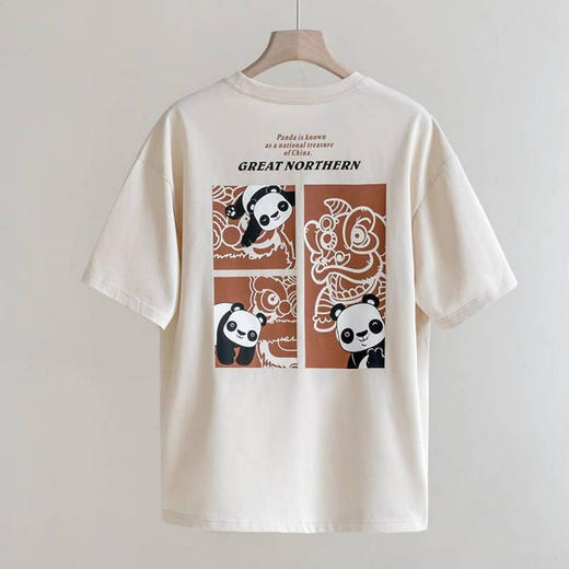 【国际一线代工】国潮新品可爱熊猫纯棉T恤 商品图4