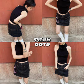 新品上身｜针织背心 + 牛仔短裙，灵精鬼马女孩👻