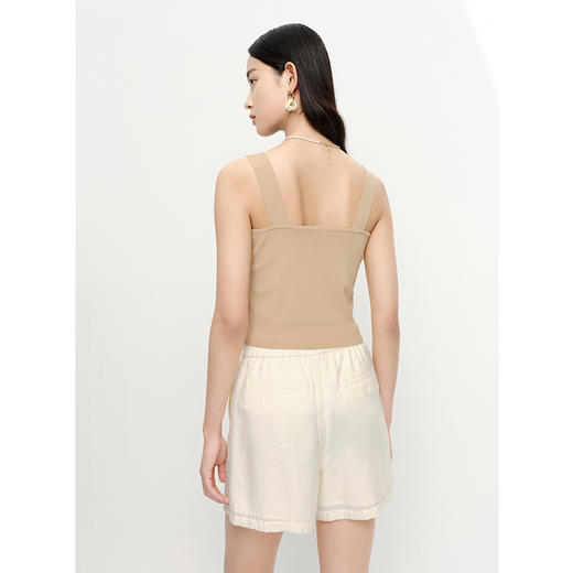 NEELLY纳俪商场同款夏季新款平口针织背心女吊带修身短款内搭上衣N23051A01109 商品图3