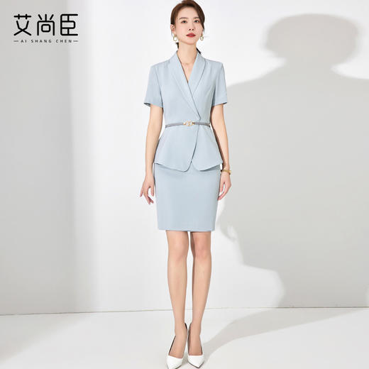 艾尚臣2023夏季时尚上班服西装套装干练房地产置业顾问女装正装 商品图2