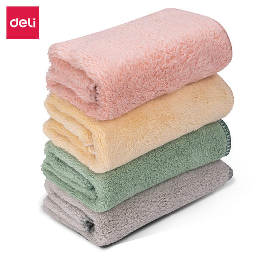 得力珊瑚绒抹布LQ391（30*30CM/4张混色装） 商品图0