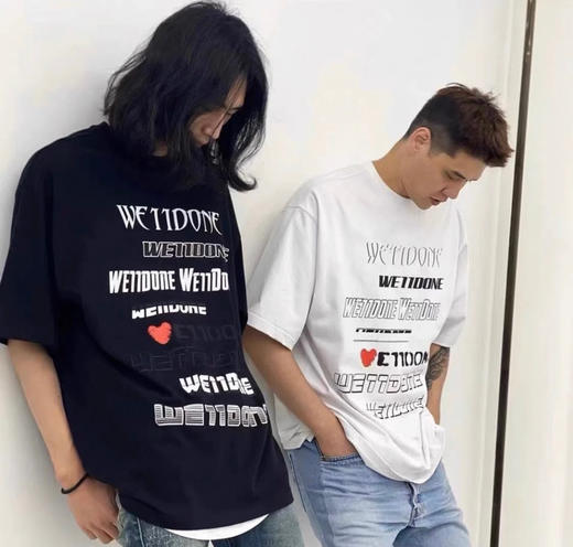 We11done23春夏超大版型有机棉弹幕印花T恤 商品图4