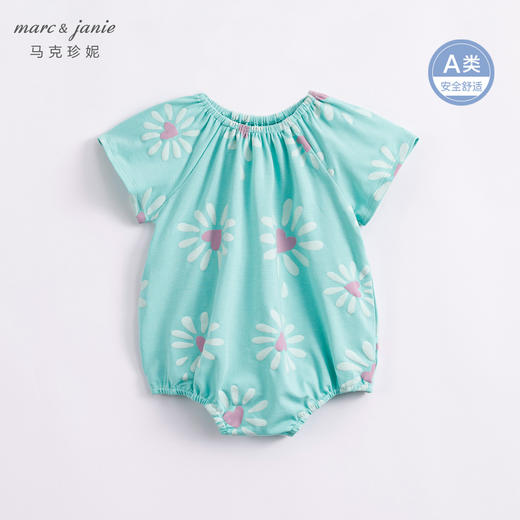 马克珍妮新款夏装 女宝宝花边袖水果图案连体衣230926 商品图2
