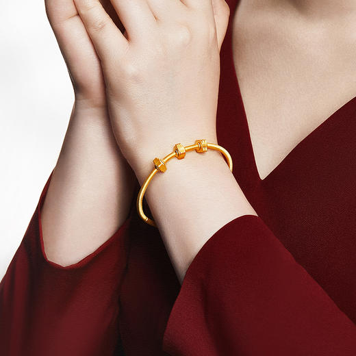 宫匠造办 十朝十美宫镯 新石器·三生三世黄金手镯 商品图6