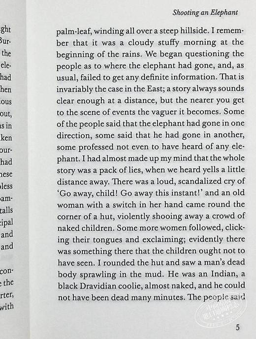 【中商原版】企鹅小布纹经典系列春季 乔治·奥威尔 猎象记 Shooting an Elephant 英文原版 George Orwell 动物农场 作者 商品图6