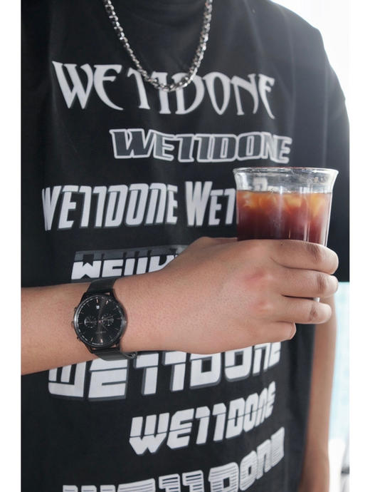 We11done23春夏超大版型有机棉弹幕印花T恤 商品图2