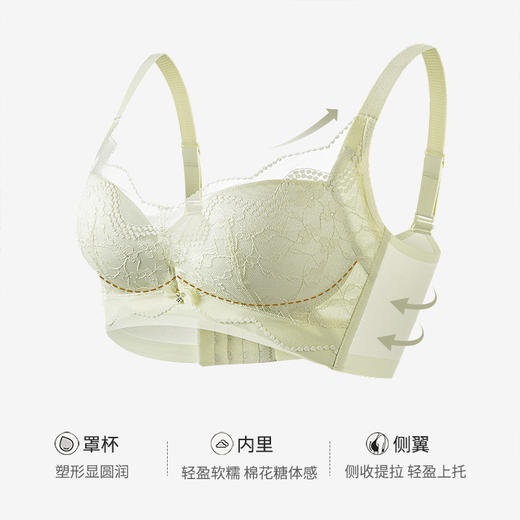 熳洁儿 轻塑立挺文胸软糖立体杯收副乳无钢圈中薄款BC杯23261540 商品图2
