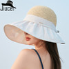 ZQ-X1-M2433新款大檐遮阳帽黑胶渔夫帽时尚拼接显脸小太阳帽 商品缩略图0