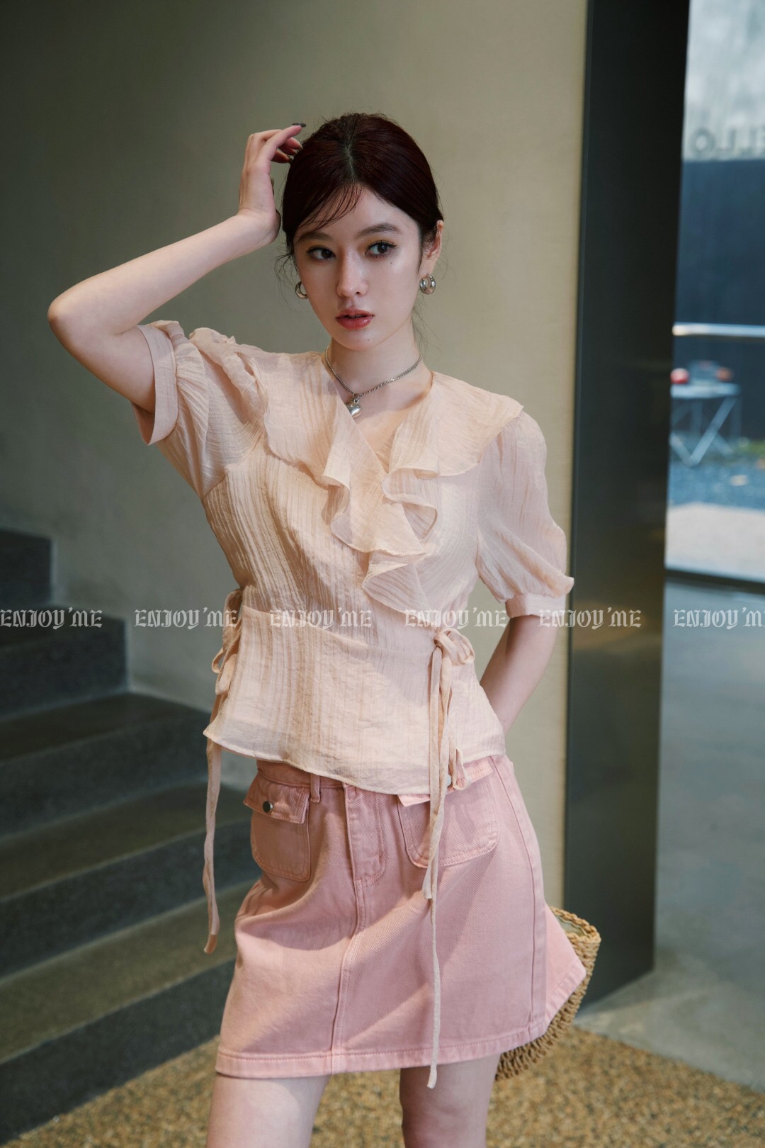 【门店同款】夏季荷叶领天丝小衫 150626640