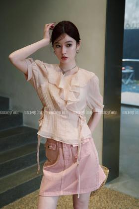 【门店同款】夏季荷叶领天丝小衫 150626640