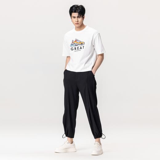 PINLI品立夏季新款纯棉短袖T恤印花休闲体恤上衣BG231111050 商品图4