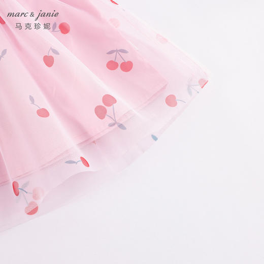 马克珍妮新款夏装 女童趣味樱桃网纱花边吊带小衫231056 商品图2