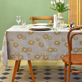 太阳菊系列方形桌布田园清新纯棉复古台布