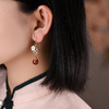 JGL-03220327古风耳环贝壳花手工耳坠红玛瑙简约日常耳环女耳环 商品缩略图1