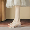 【服装鞋包】夏季新款珍珠透明跟粗跟中跟罗马仙女鞋 商品缩略图1