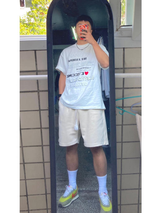 We11done23春夏超大版型有机棉弹幕印花T恤 商品图3