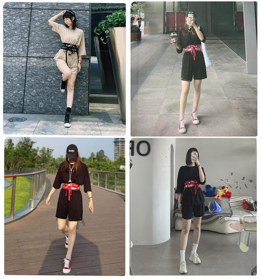 【凉感面料】火锅国潮系列刺绣 带腰封 落肩袖短袖/短裤 商品图4