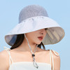 ZQ-X3-M2434拼接遮阳帽女韩版新款泡泡纱大檐渔夫帽休闲潮流帽子 商品缩略图3