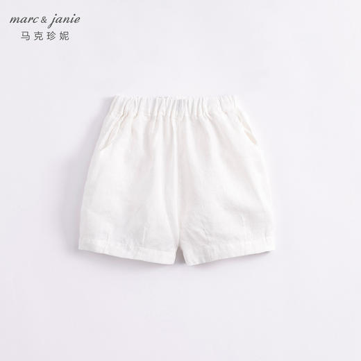 马克珍妮夏装男女童天然亚麻透气五分短裤 儿童裤子230938 商品图1