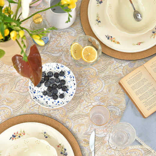 阿贝尔花园系列圆形桌布轻奢全棉台布 商品图3