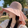 ZQ-T1-M2271日本UV遮阳帽女夏天太阳帽子大檐披肩蝴蝶结渔夫帽潮 商品缩略图5