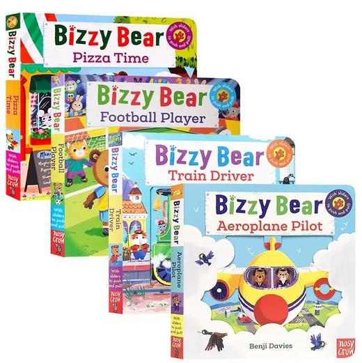 小熊很忙系列第五辑 Bizzy Bear:Racing Driver/Aeroplane Pilot/Football Player推拉书绘本 送音频 商品图1