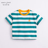 马克珍妮新款夏装 男童学院风条纹纯棉短袖T恤230698 商品缩略图1