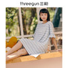 Threegun三枪 【彩条水柔棉】圆领短袖女士家居裙睡裙-70431A011 商品缩略图0